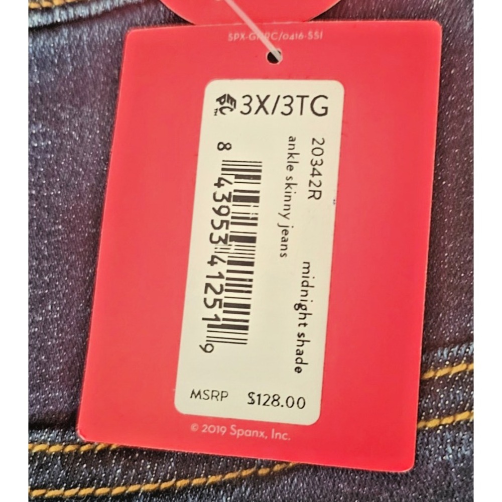 NWT SPANX 3X Ankle Skinny Jeans Dark Wash High Rise Pull On Stretch Denim Y2K - Picture 9 of 11